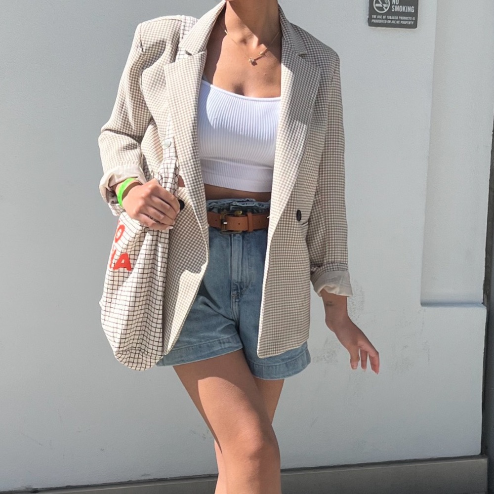 Zara denim paper bag shorts with belt - Picture 2 of 5